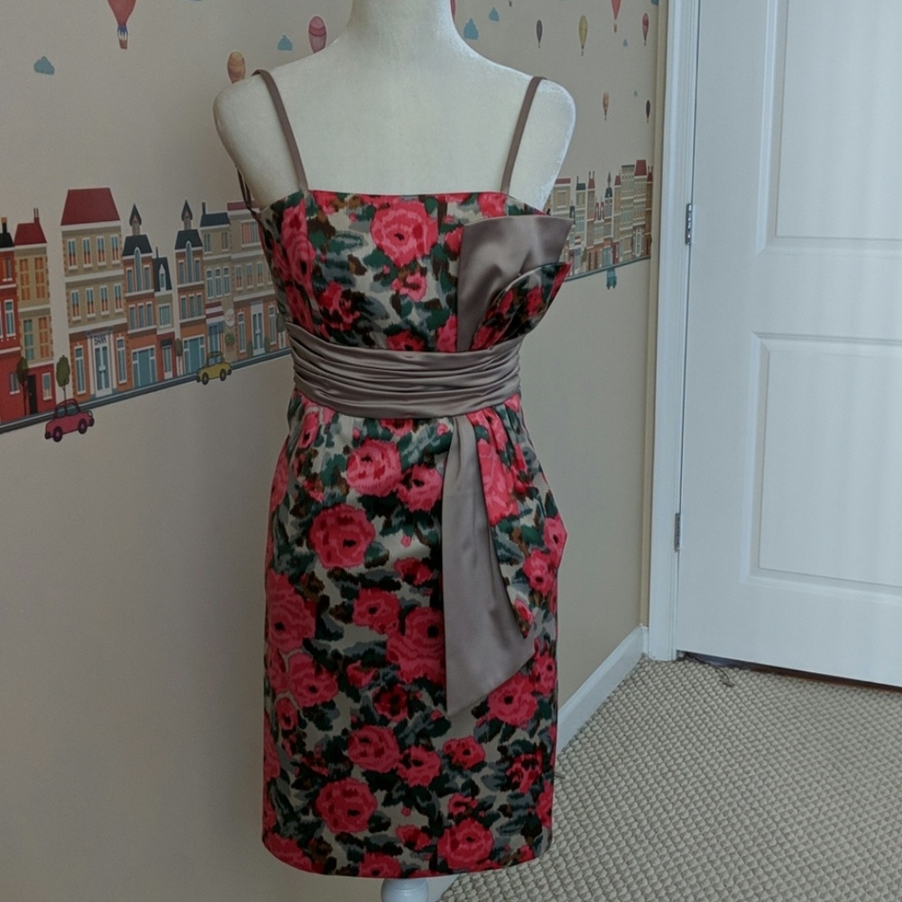 BCBG Spaghetti Strap Satin Dress